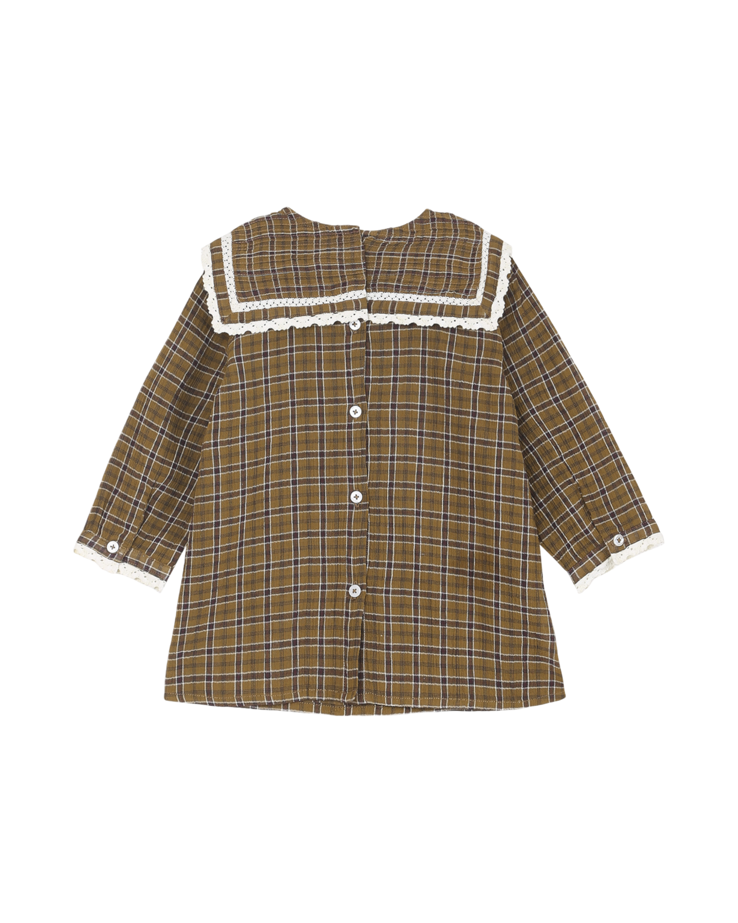 Robe en voile de coton carreaux écorce