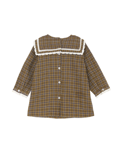 Robe en voile de coton carreaux écorce