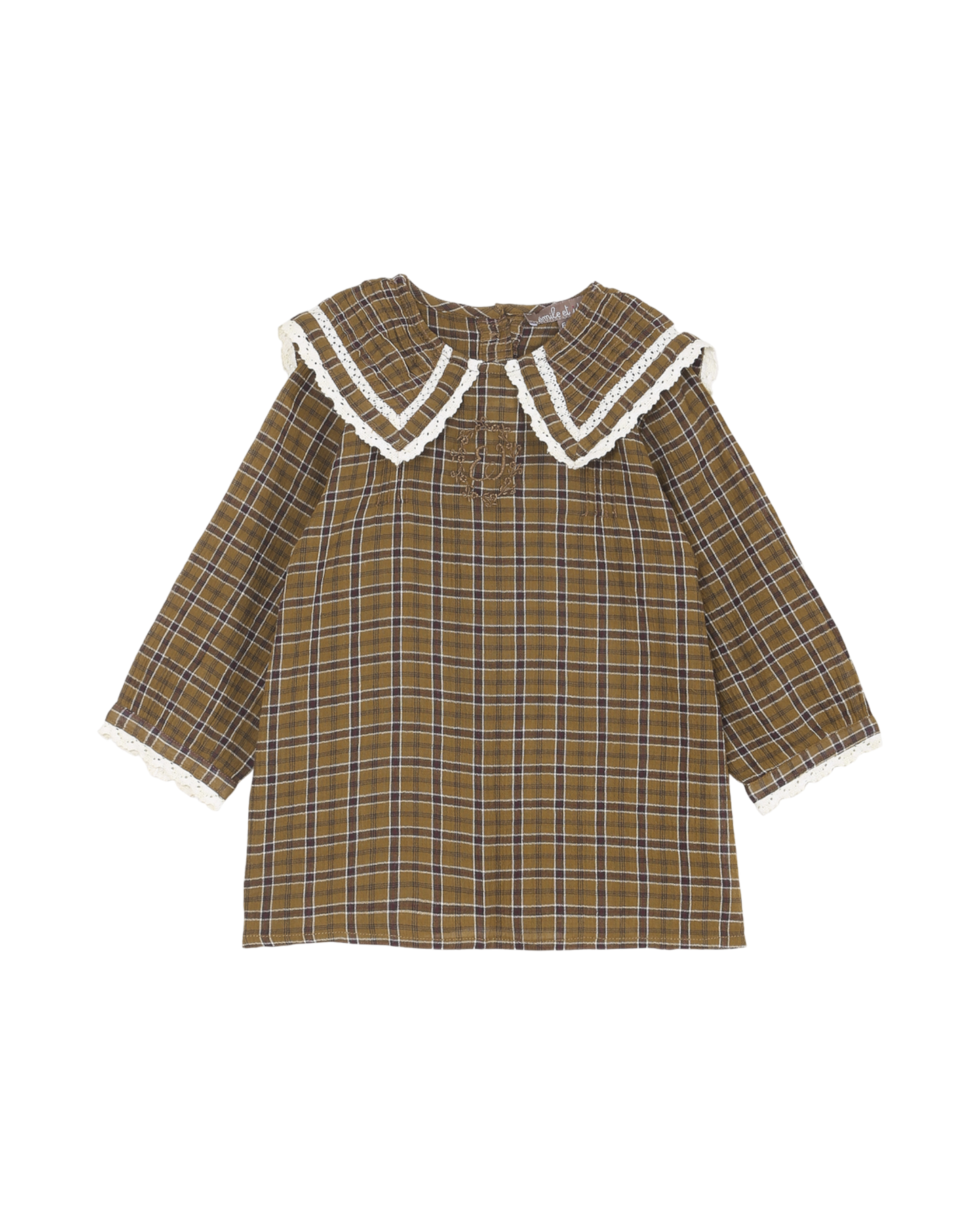 Robe en voile de coton carreaux écorce