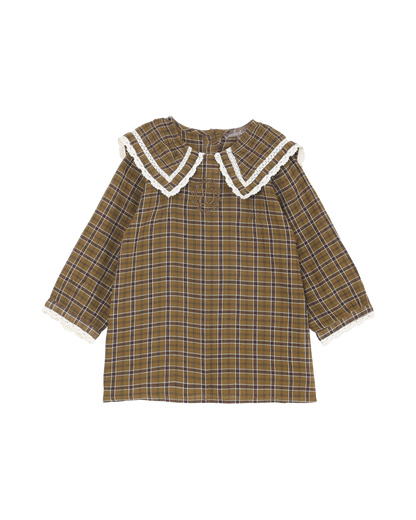 Robe en voile de coton carreaux écorce