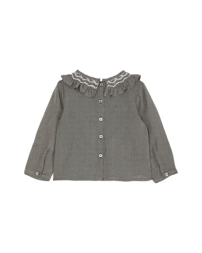 Blouse smockée en viscose pied de puce