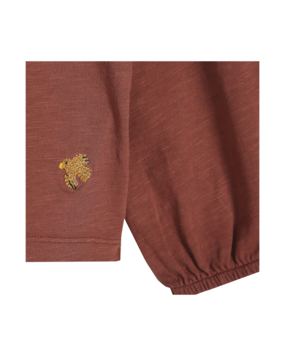 tee shirt fille en coton bio flamme auburn