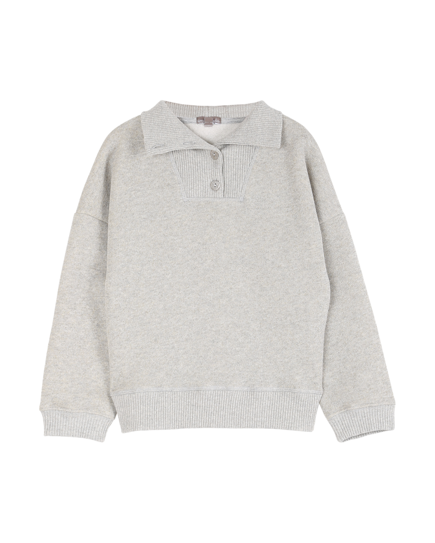 sweat en coton bio molletonne gris chine lurex