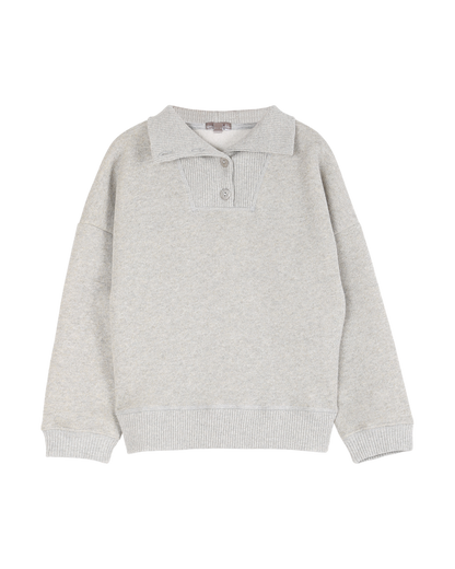 sweat en coton bio molletonne gris chine lurex