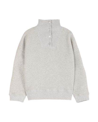 sweat en coton bio molletonne gris chine lurex