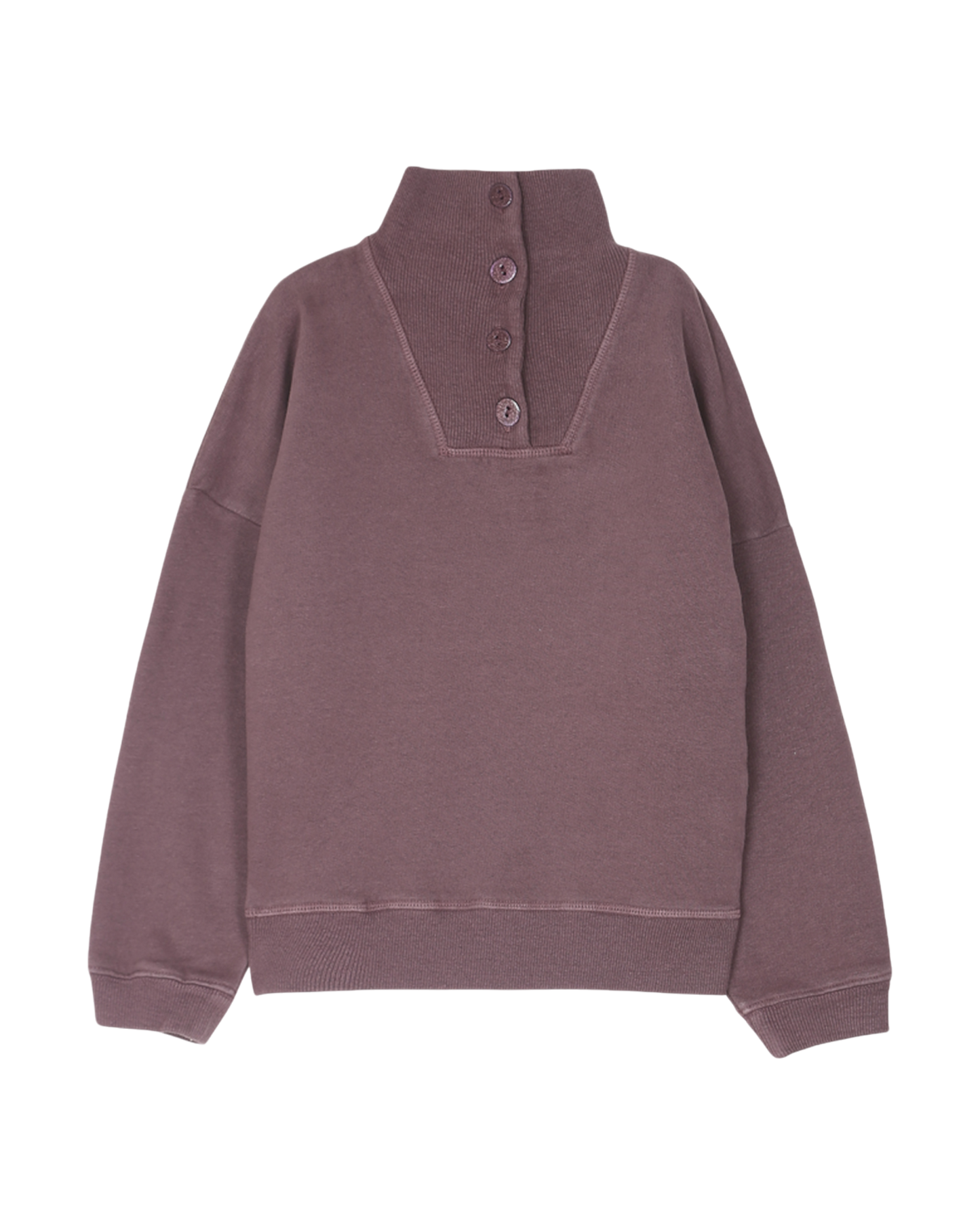 sweat shirt en coton bio molletonne prune