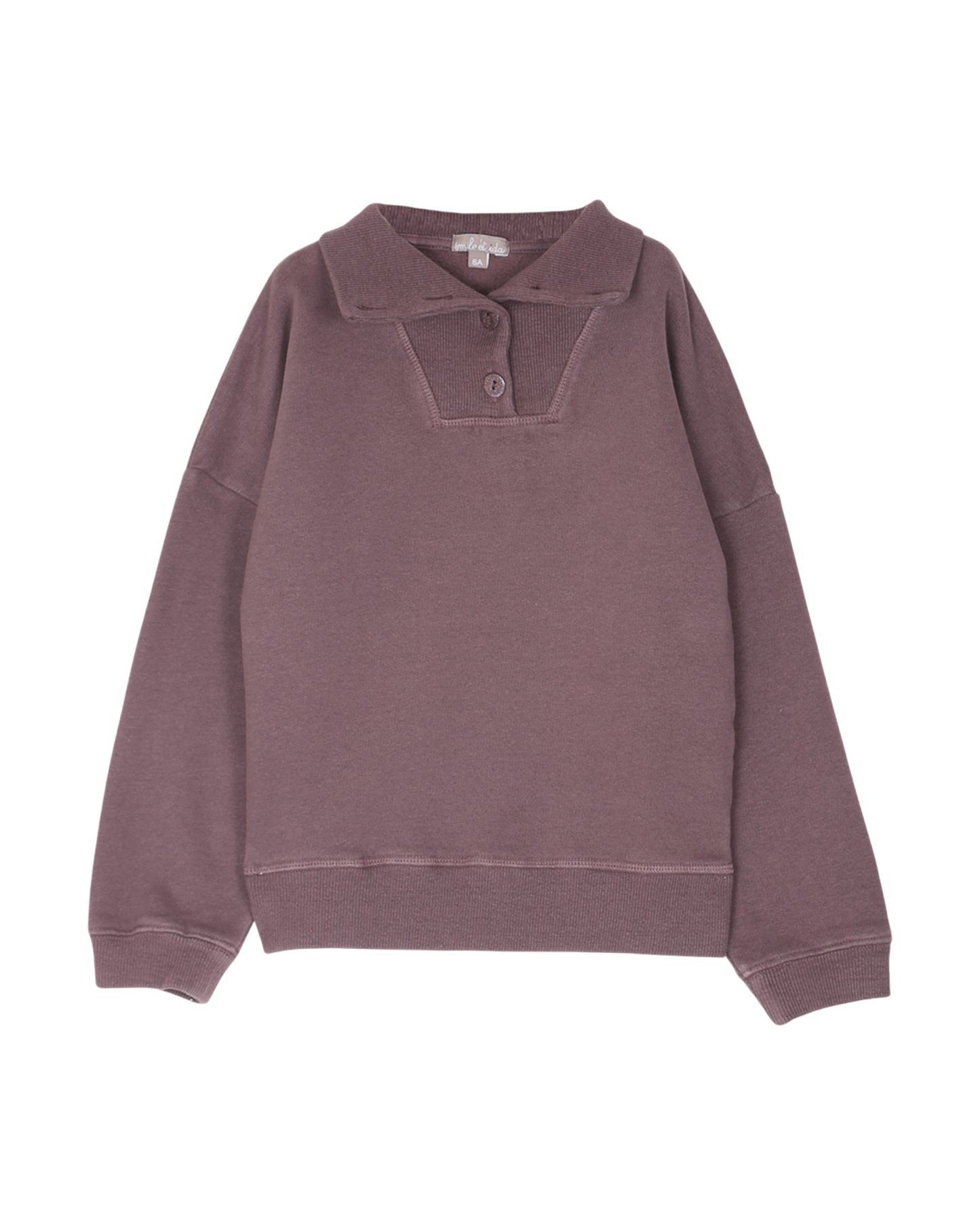 sweat shirt en coton bio molletonne prune