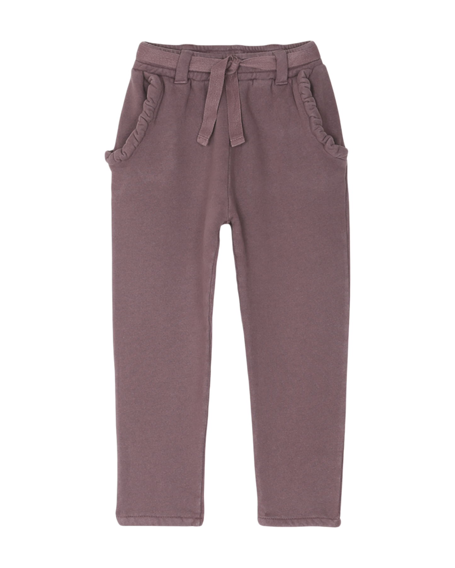 jogger fille en coton bio molletonne prune