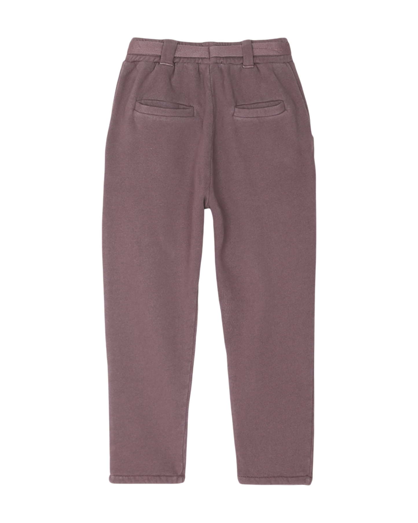 jogger fille en coton bio molletonne prune