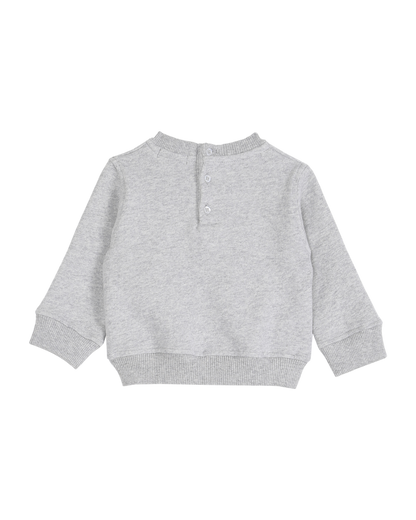 sweat en coton bio gris chine ourson