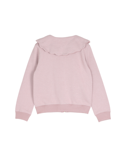 Sweat fille en coton bio molletonné bois