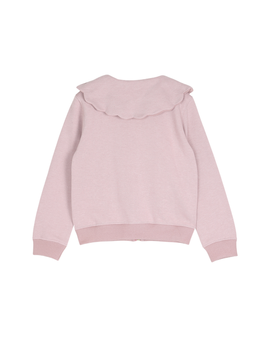 Sweat fille en coton bio molletonné bois