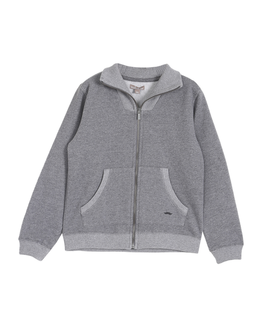 Sweat zippé gris chiné
