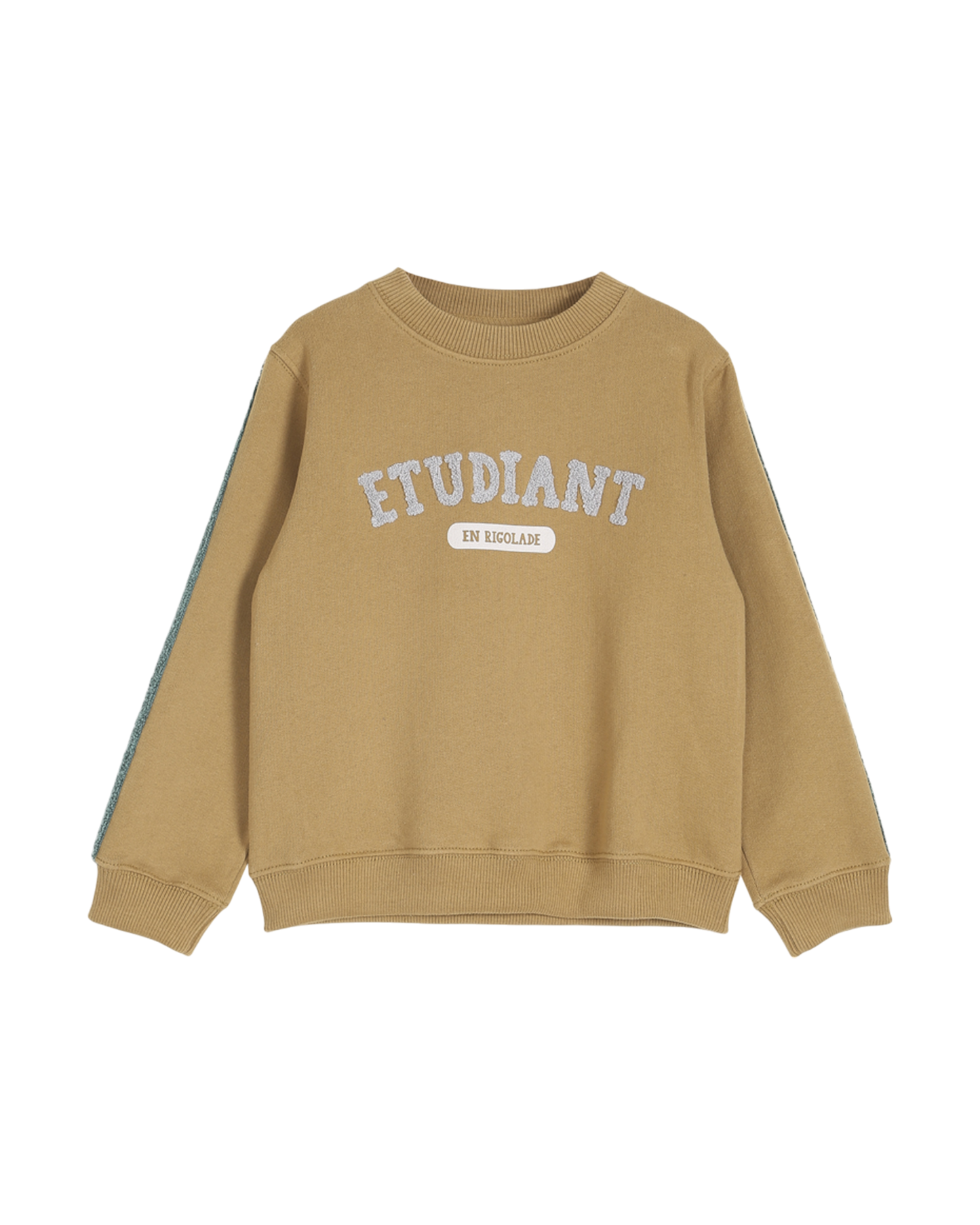sweat shirt garcon en coton bio molletonne imprime l'etudiant en rigolade