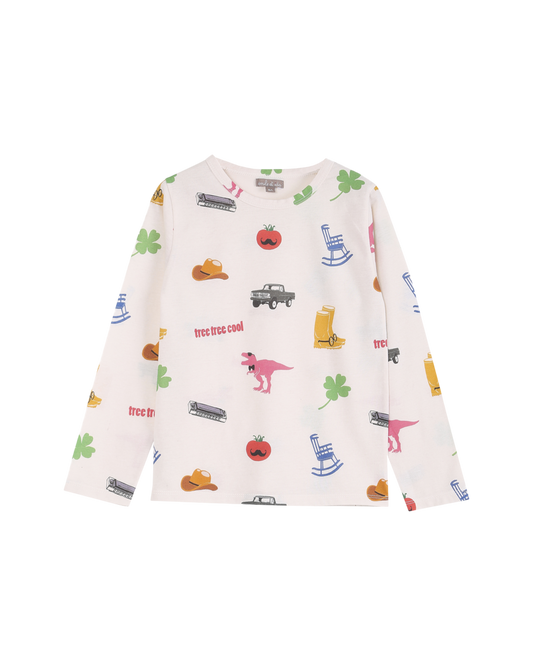 T-shirt coton bio écru imprimé america
