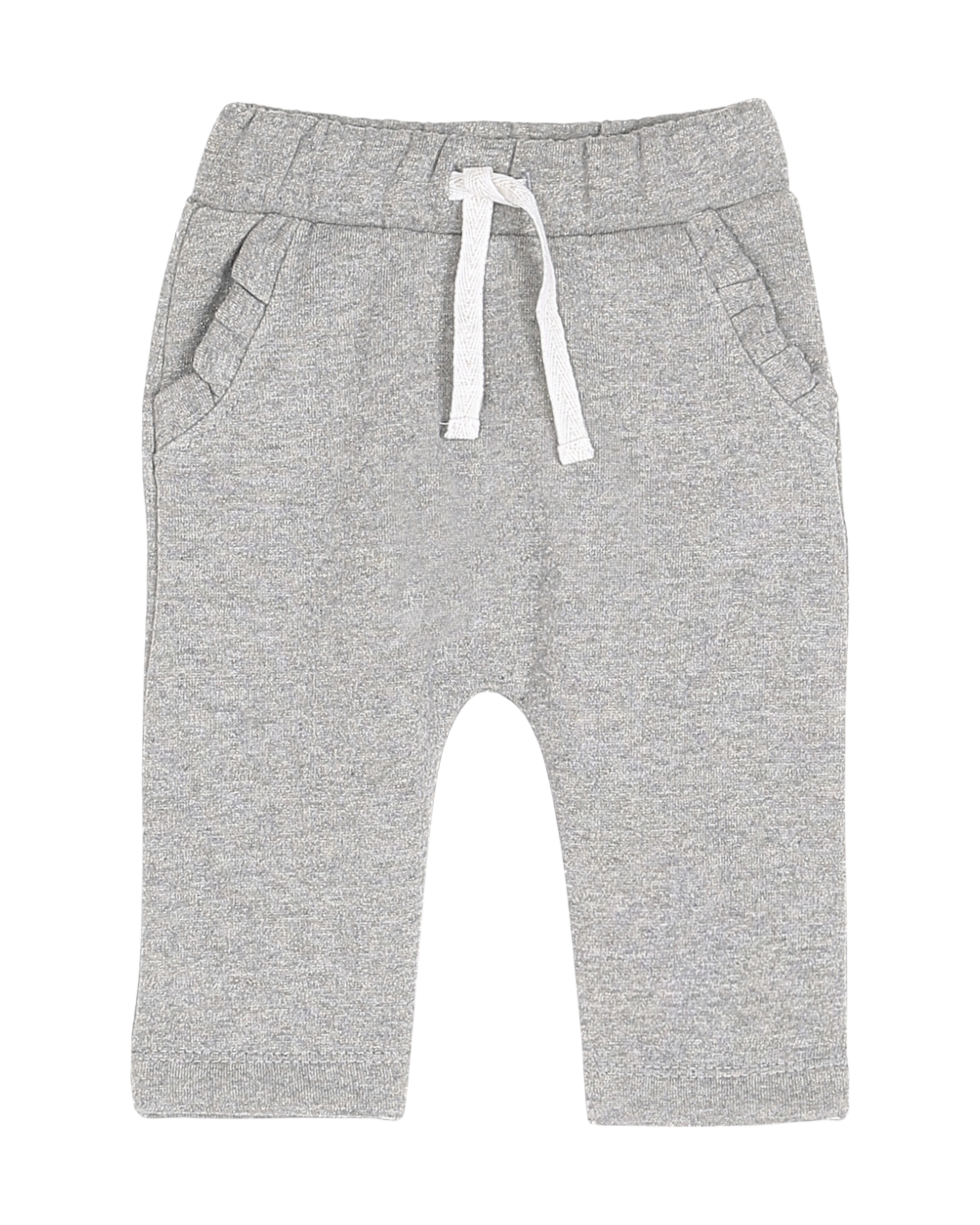 Jogger coton bio molletonné gris chiné lurex