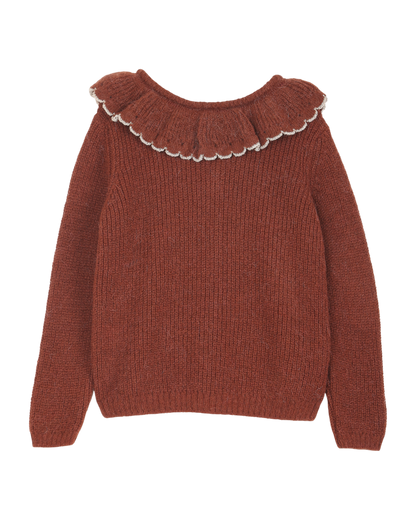 Cardigan collerette rouille