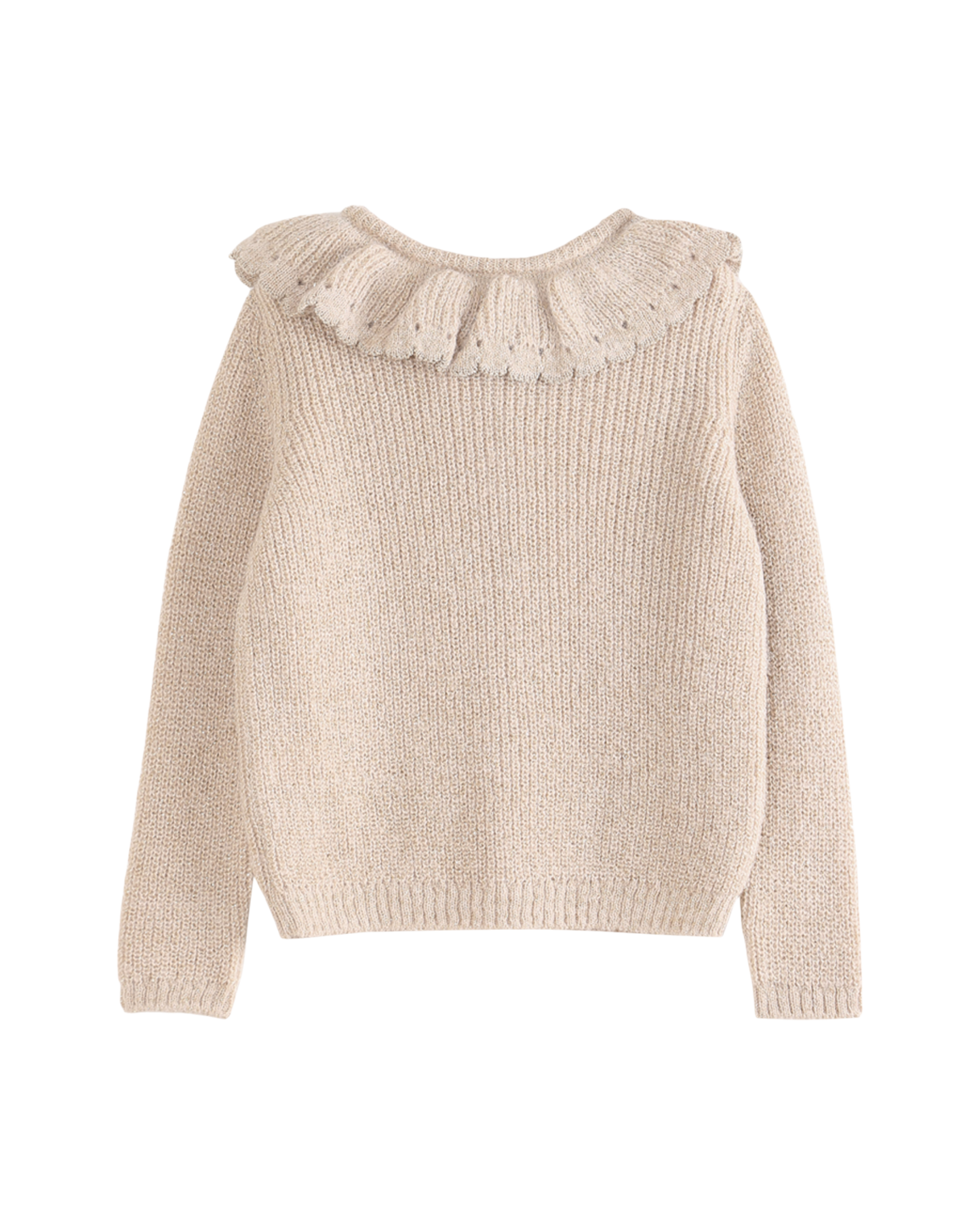 Cardigan collerette lurex beige