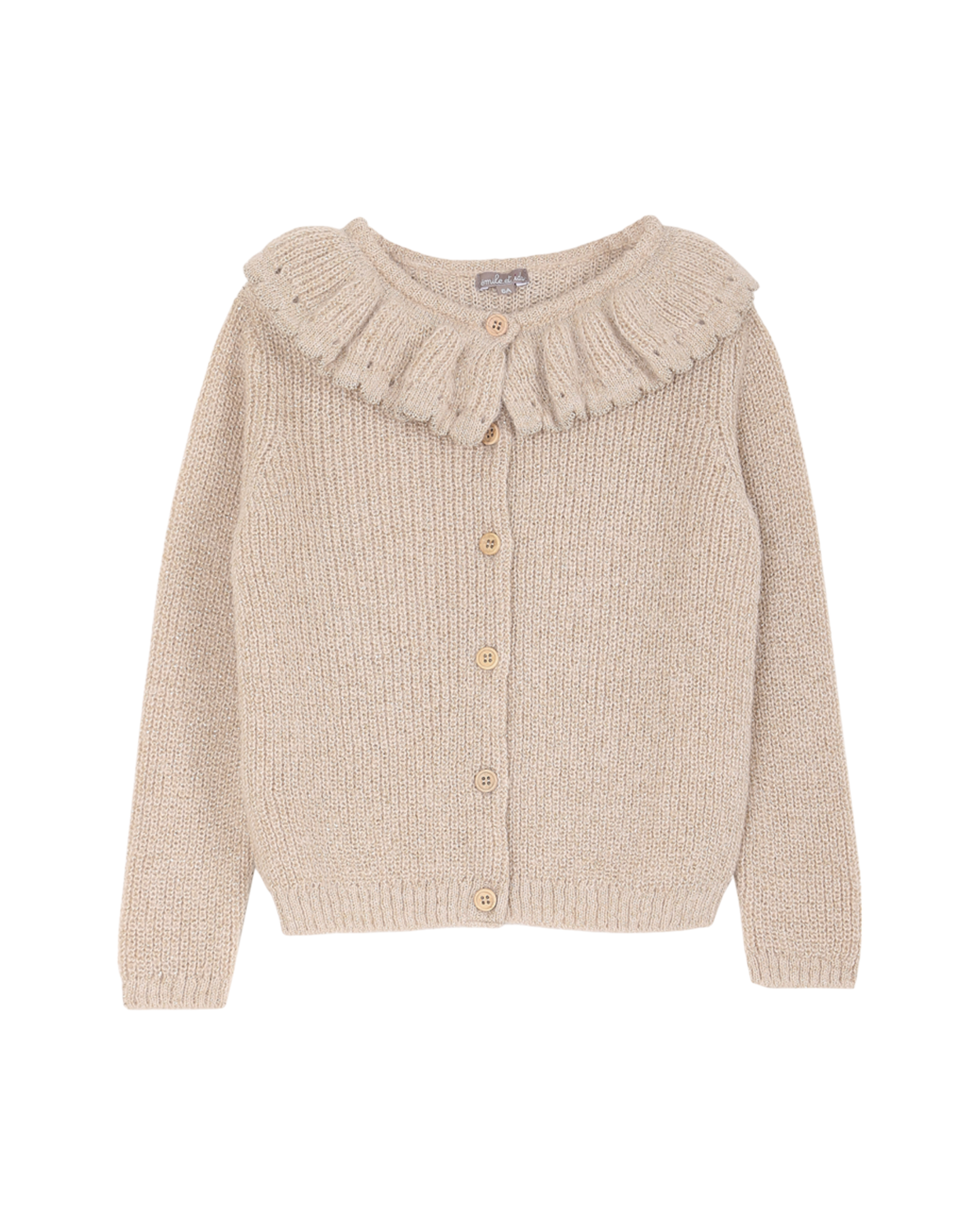 Cardigan collerette lurex beige