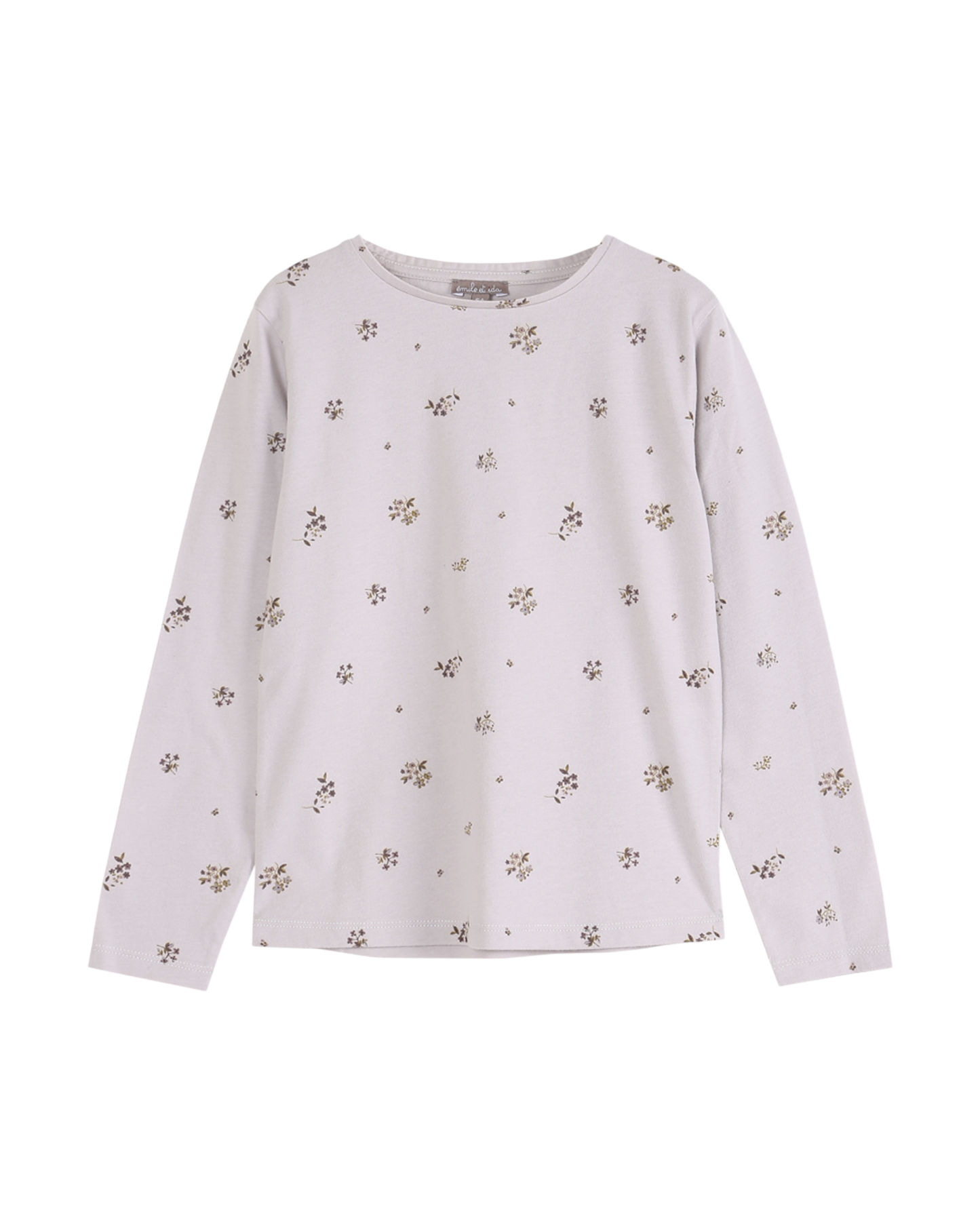 tee shirt fille fleurs en coton bio brume