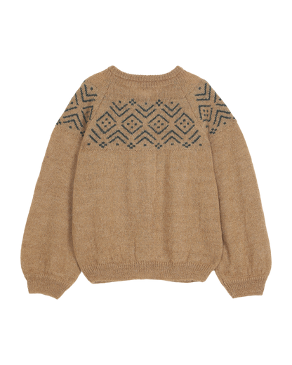 Cardigan jacquard laine d'alpaga dune