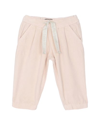 Pantalon fille en velours ras coquille