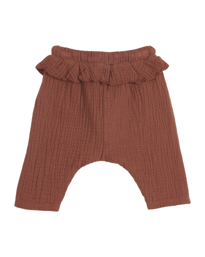 pantalon bebe en gaze de coton auburn