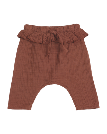 pantalon bebe en gaze de coton auburn