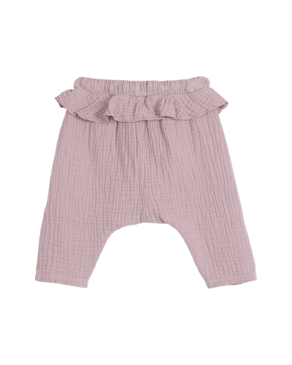 Pantalon en gaze de coton violette