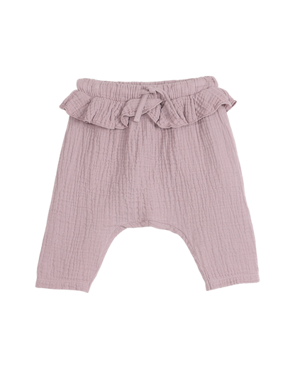 Pantalon en gaze de coton violette