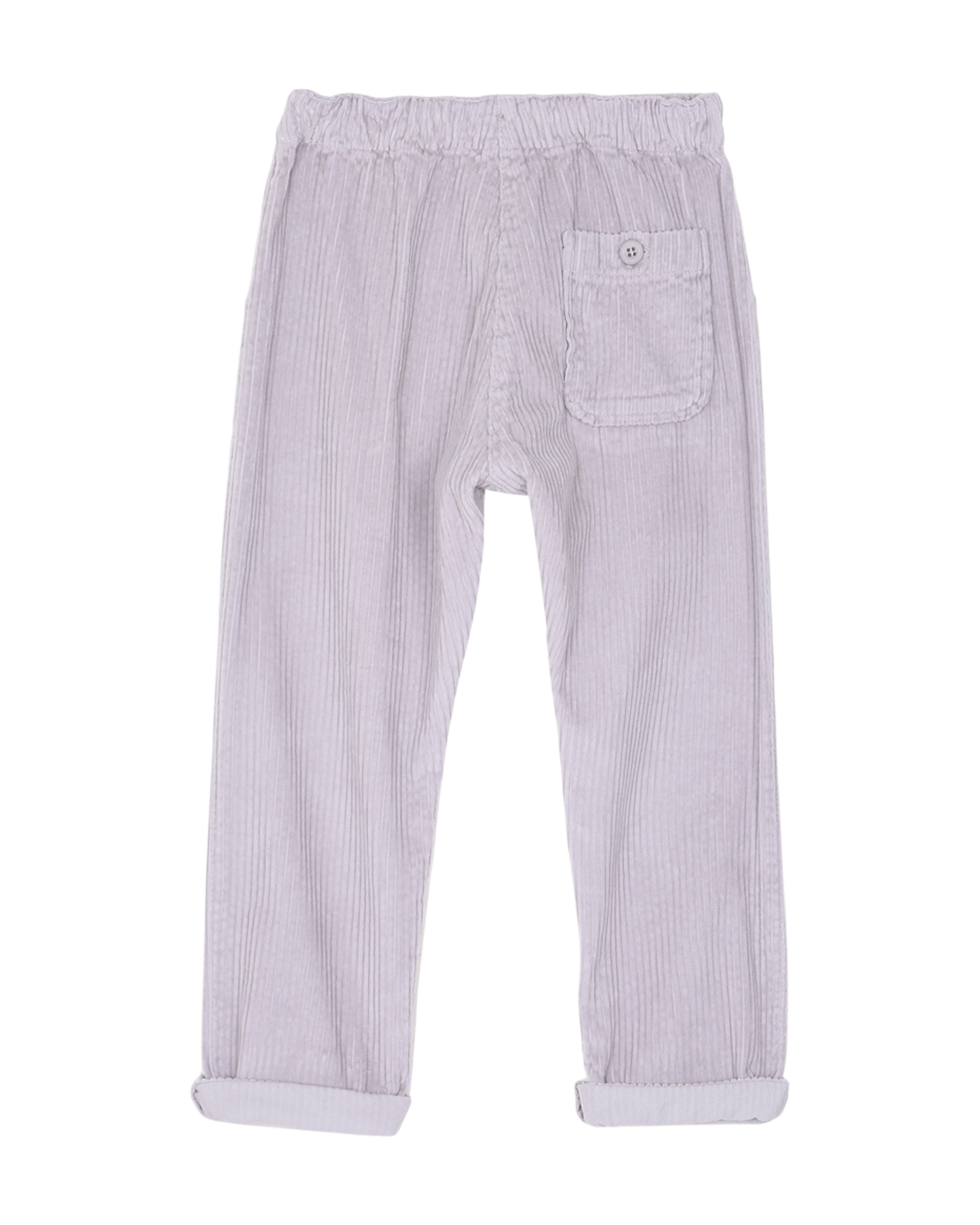 pantalon garcon en velours a grosses côtes brume