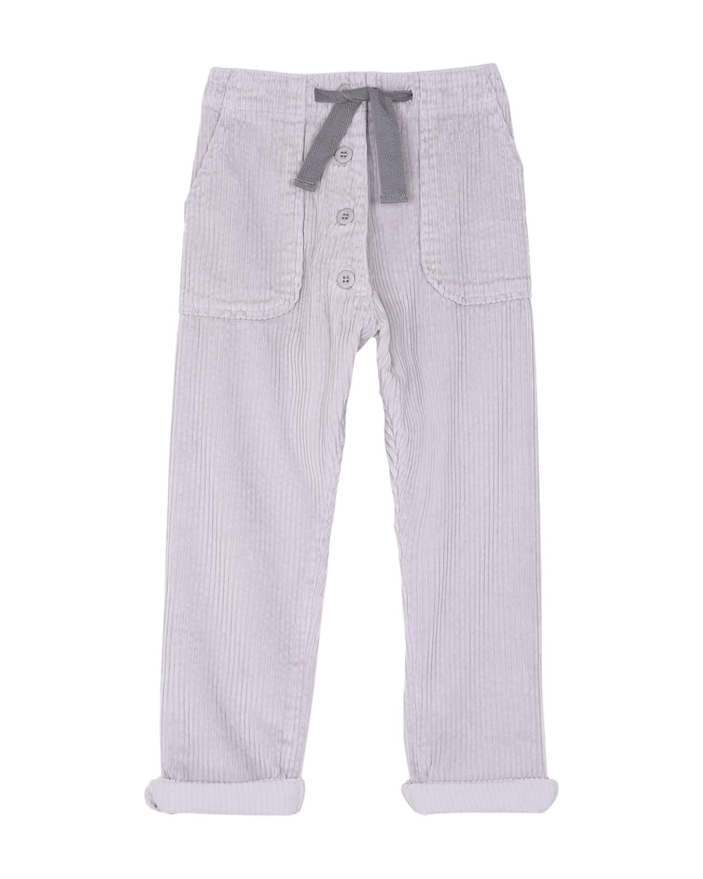 pantalon garcon en velours a grosses côtes brume