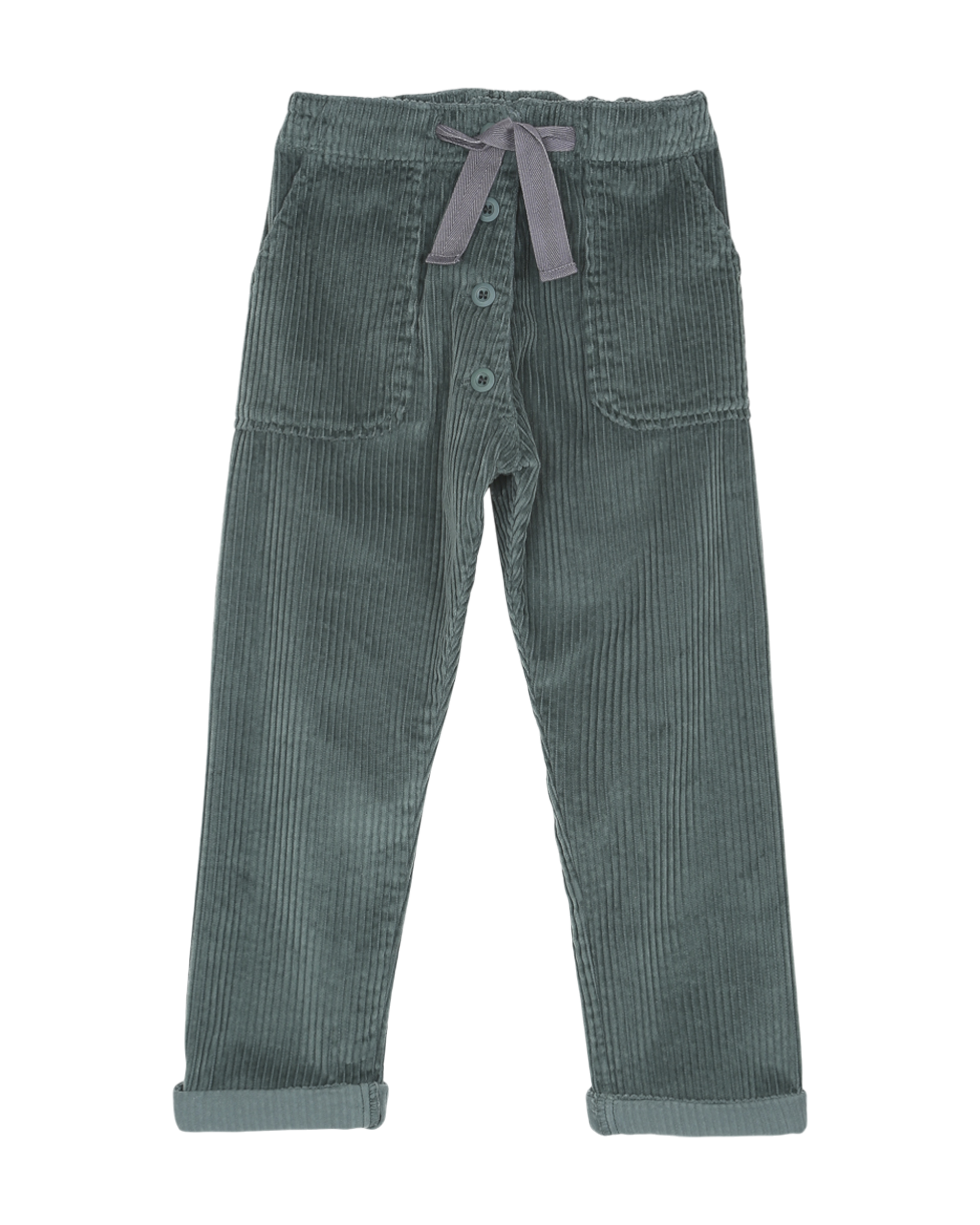 pantalon garcon en velours a grosses côtes canard