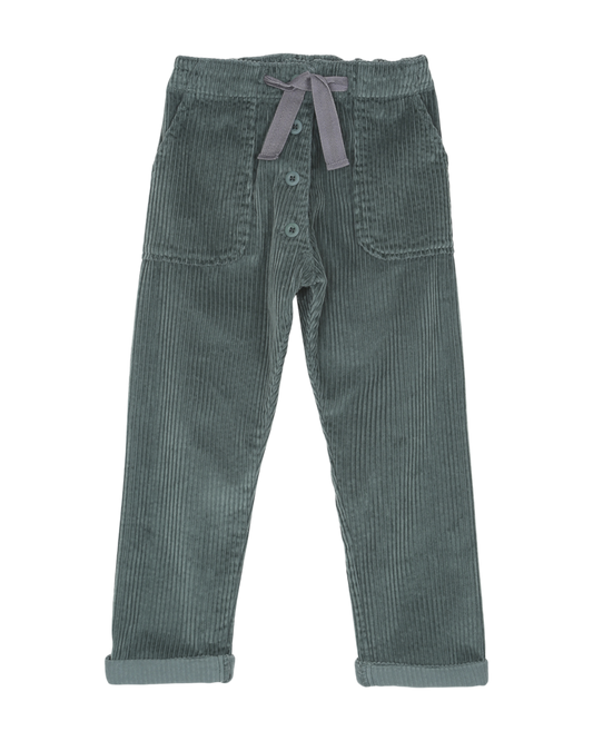 pantalon garcon en velours a grosses côtes canard