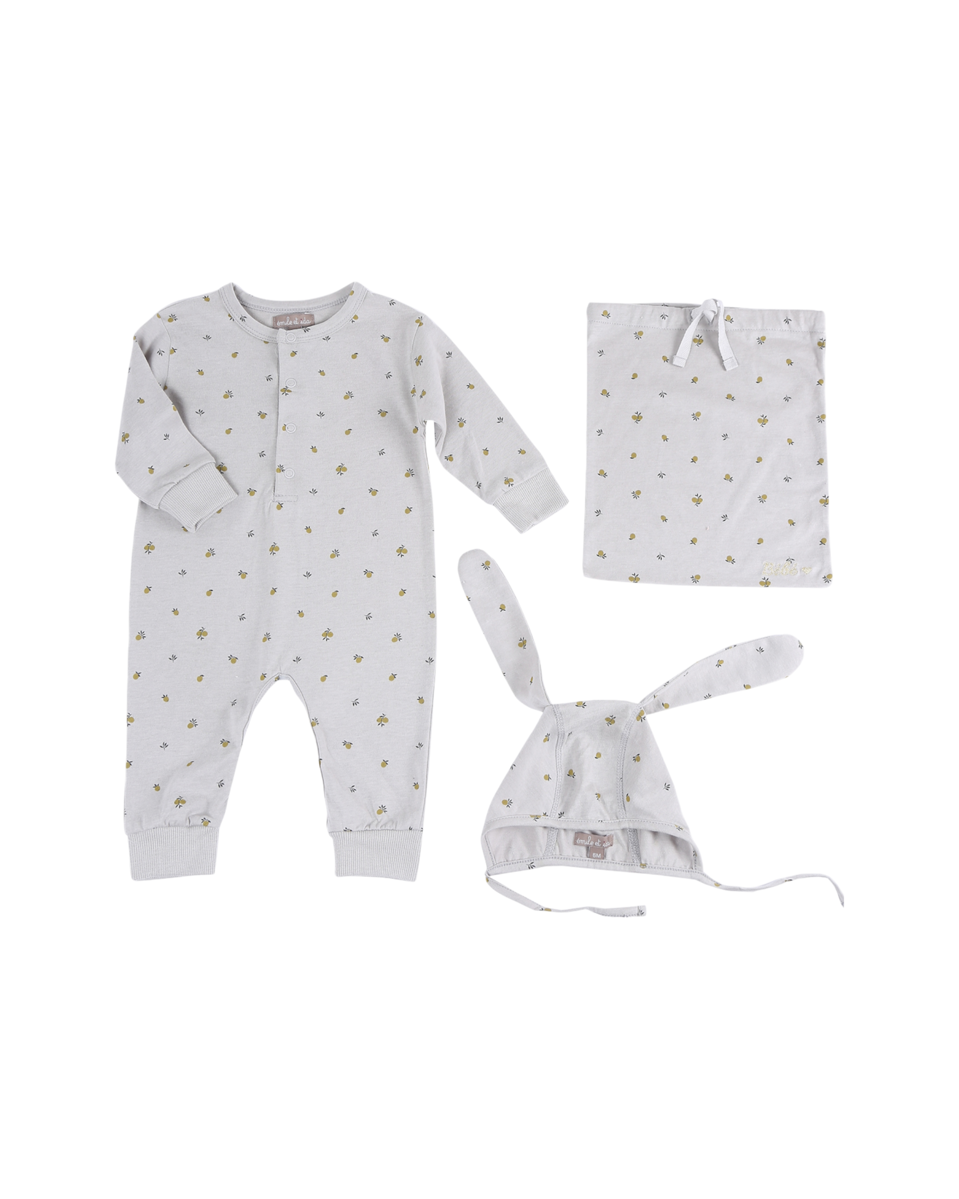 Cadeau naissance coton bio brume