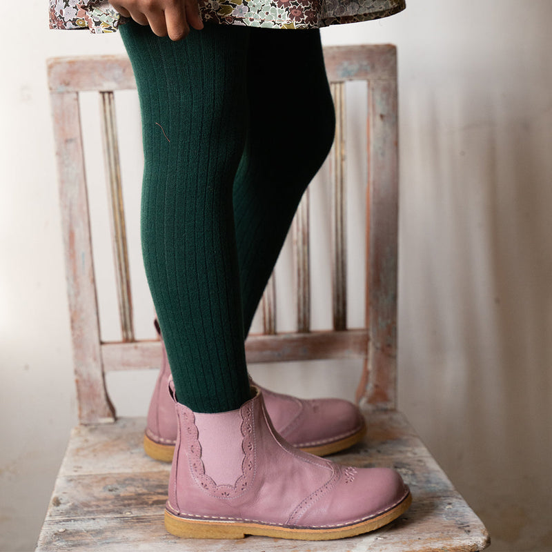 Boots en cuir violet