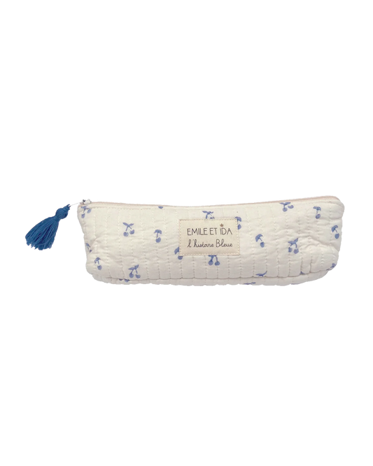Trousse bagru cerisette écru bleu