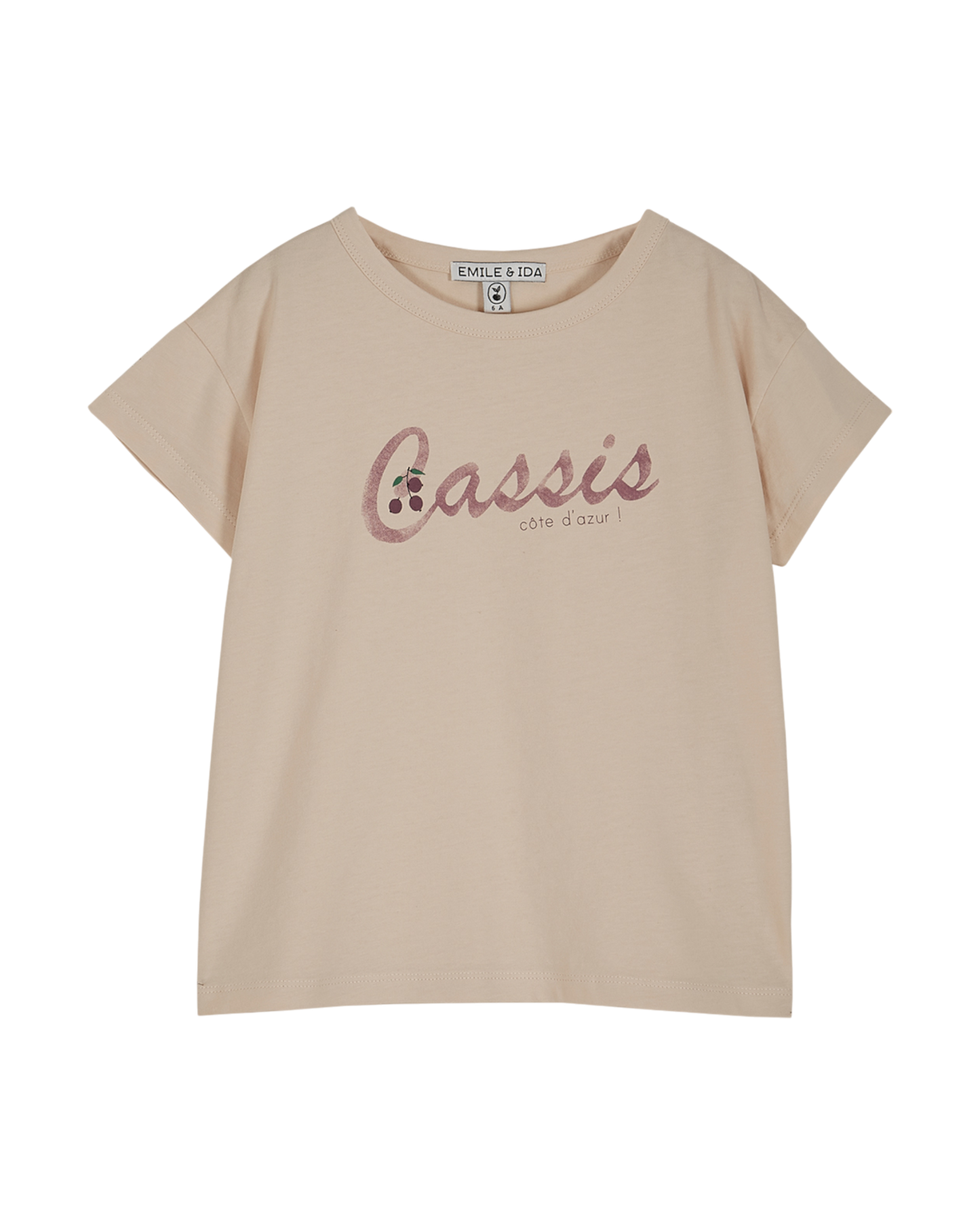 T-shirt coton cassis crème