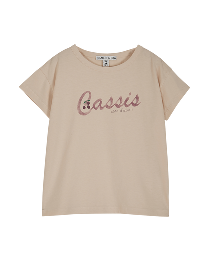 T-shirt coton cassis crème