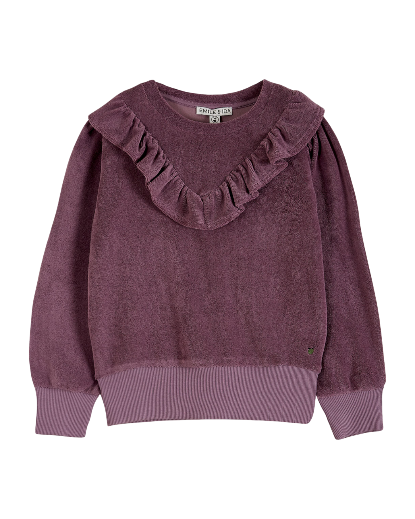 Sweatshirt éponge velours violet