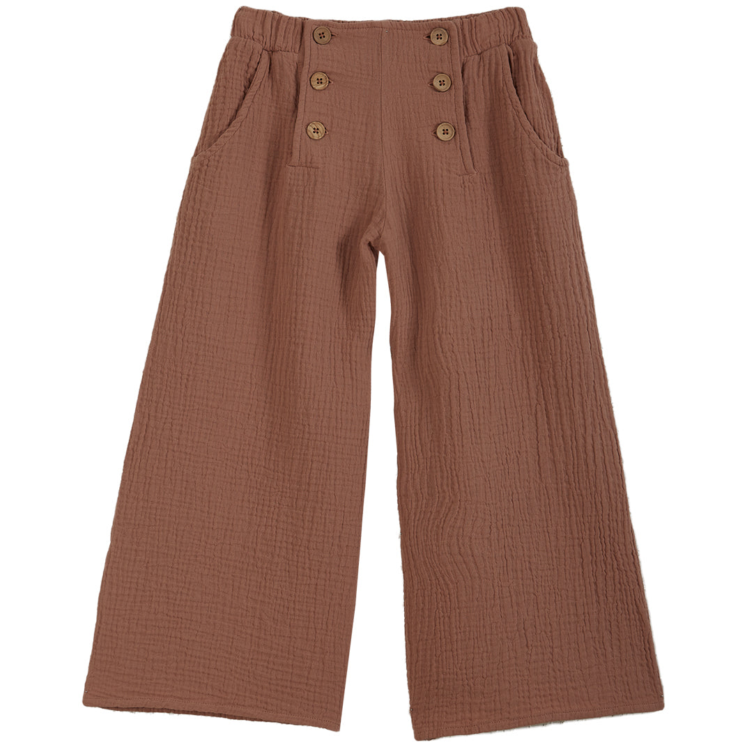 Pantalon double gaze de coton terracotta