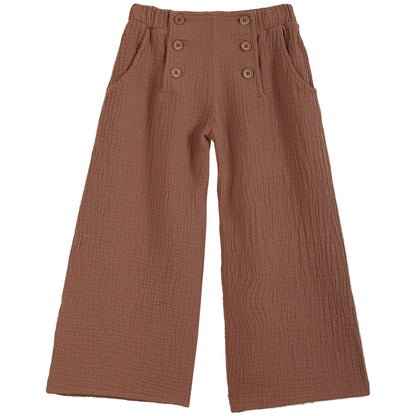 Pantalon double gaze de coton terracotta