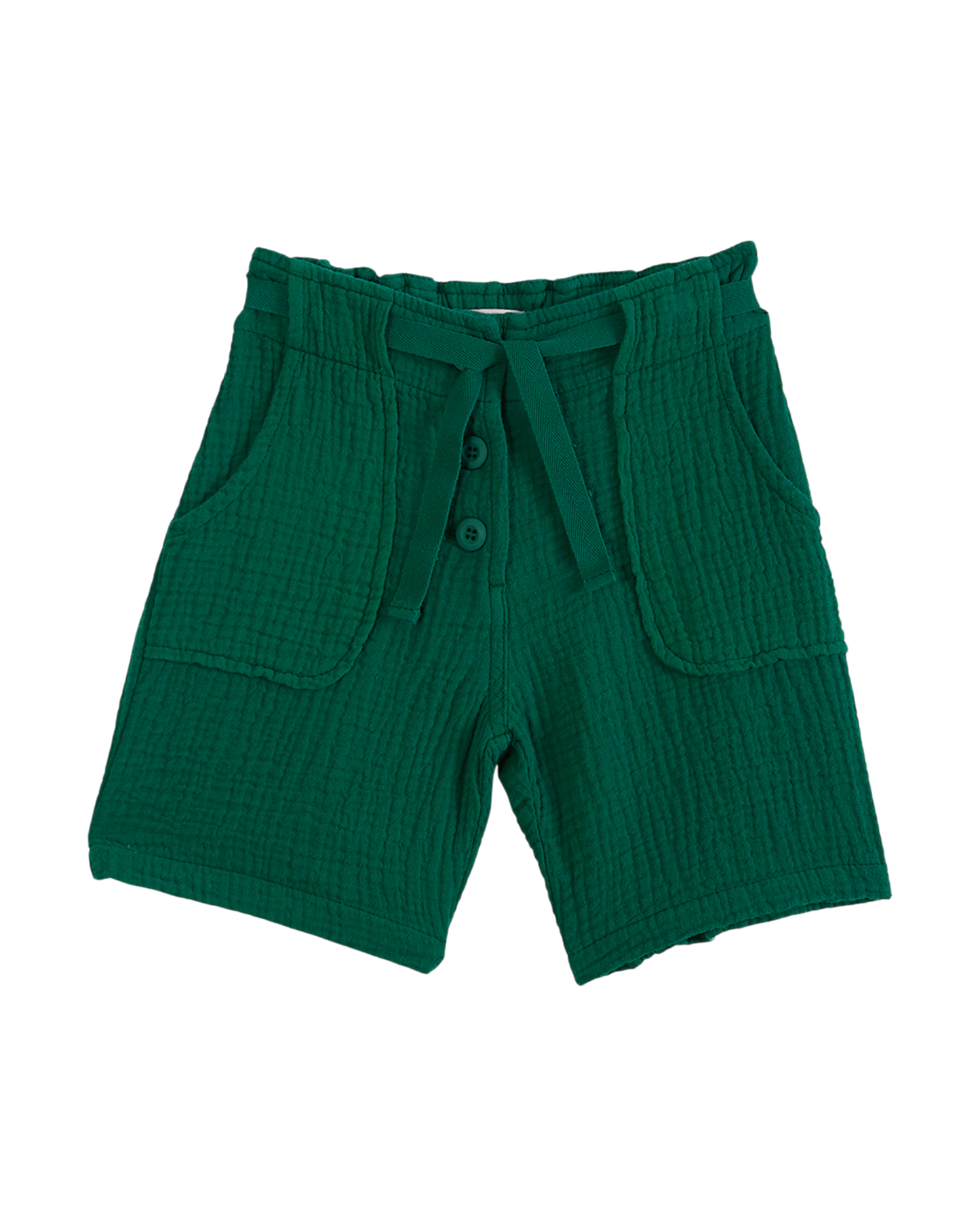 Short double gaze de coton vert
