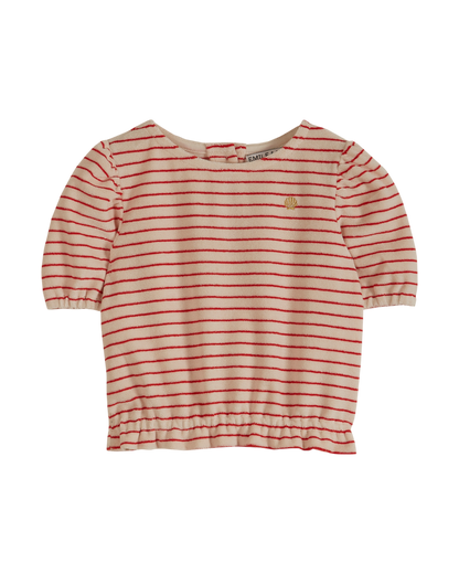 T-shirt éponge rayures rouge