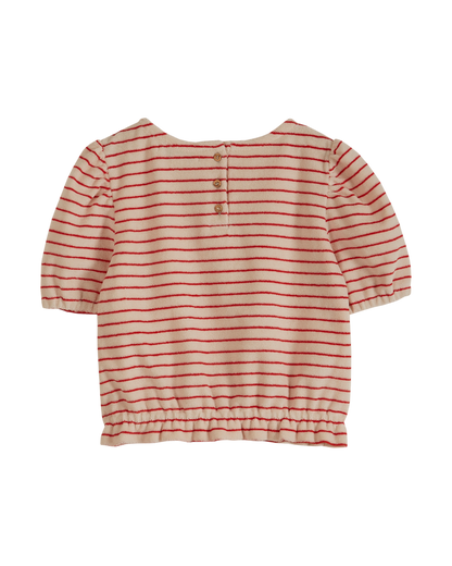 T-shirt éponge rayures rouge