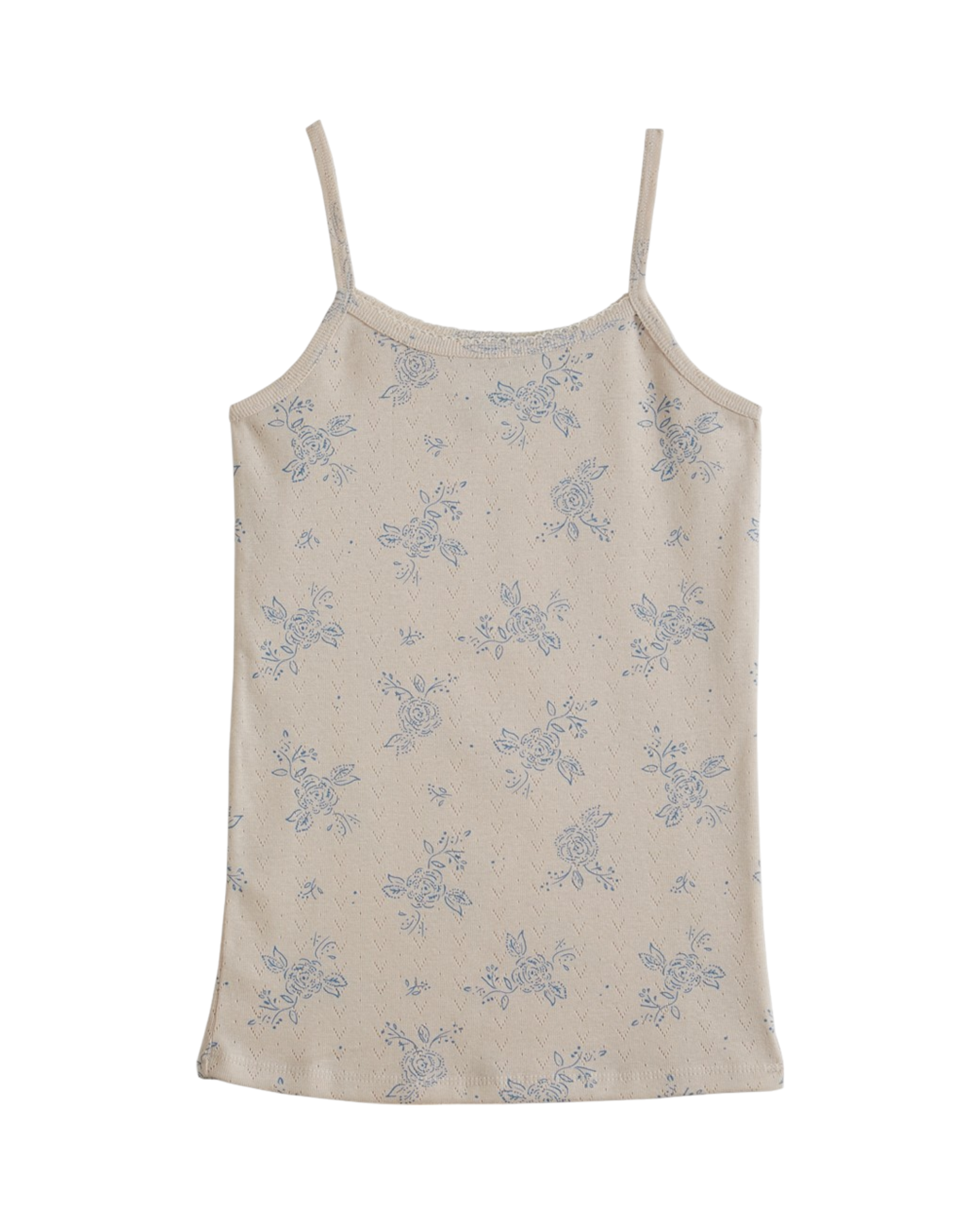 Débardeur coton bio à fleurs écru