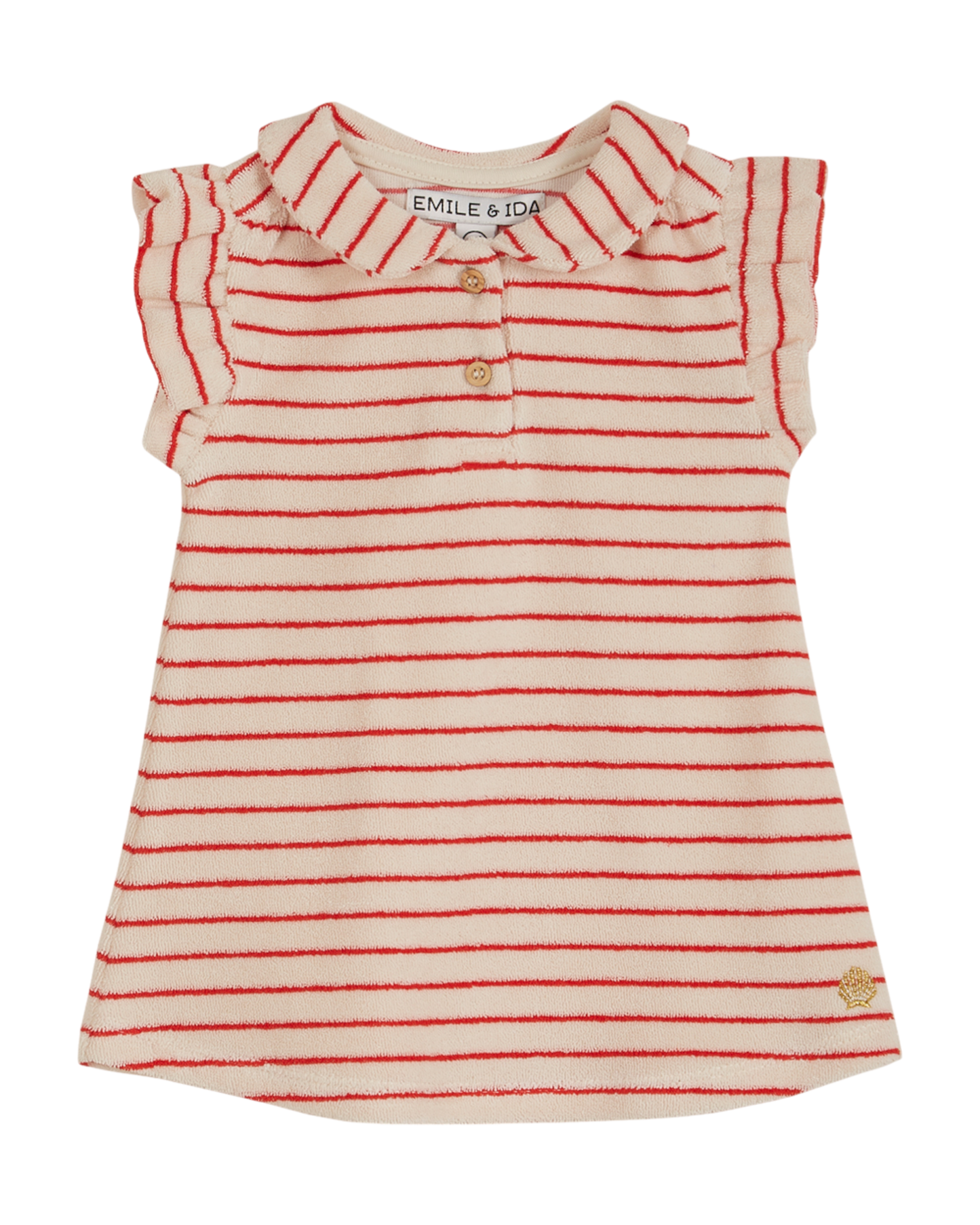 Robe éponge blanc rayé rouge