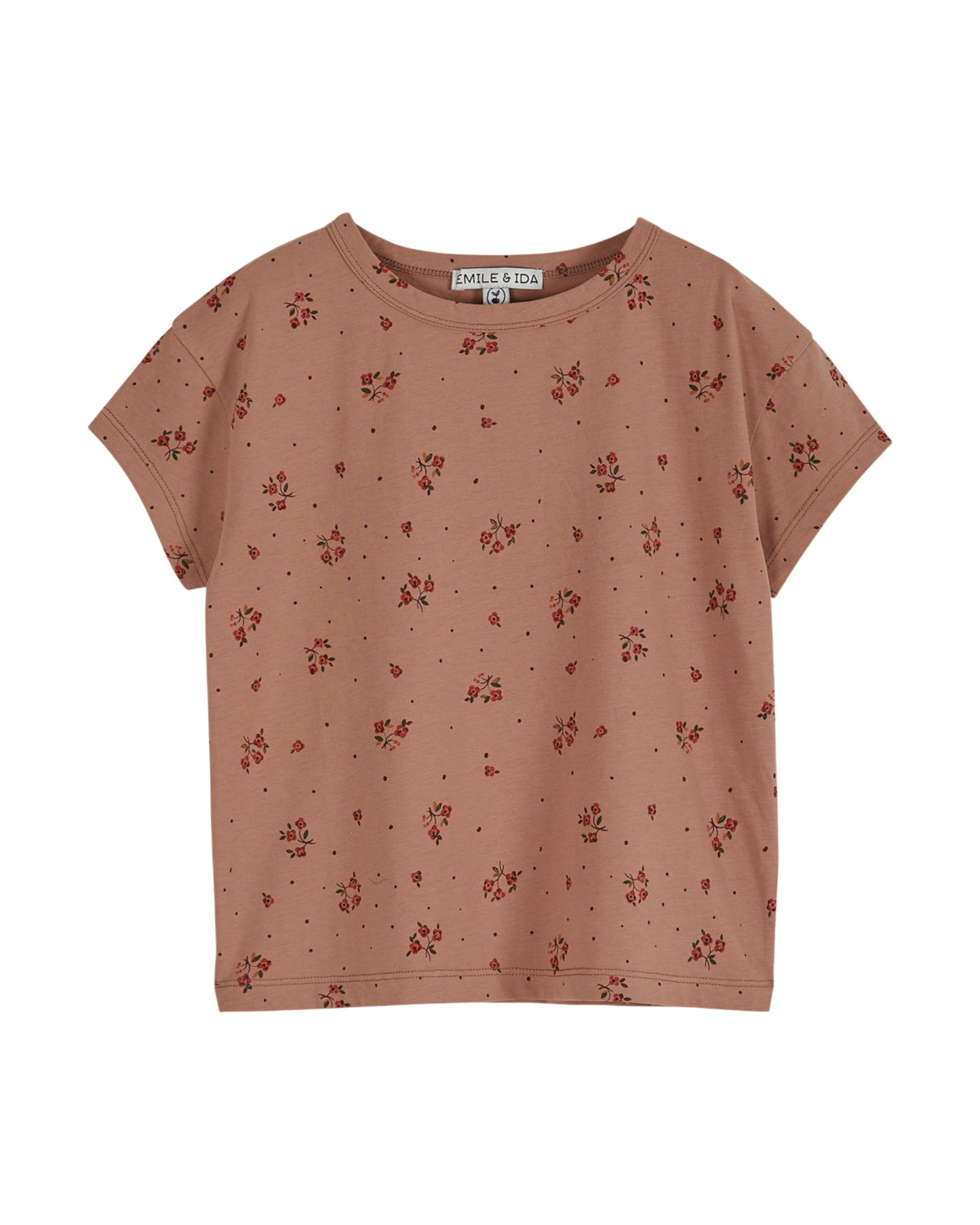 T-shirt jersey de coton bio terracotta