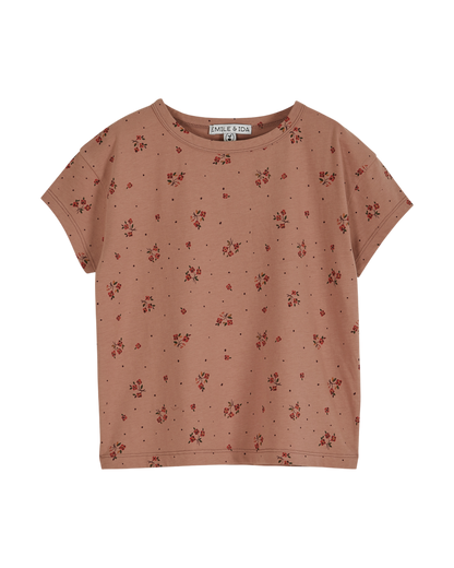 T-shirt jersey de coton bio terracotta