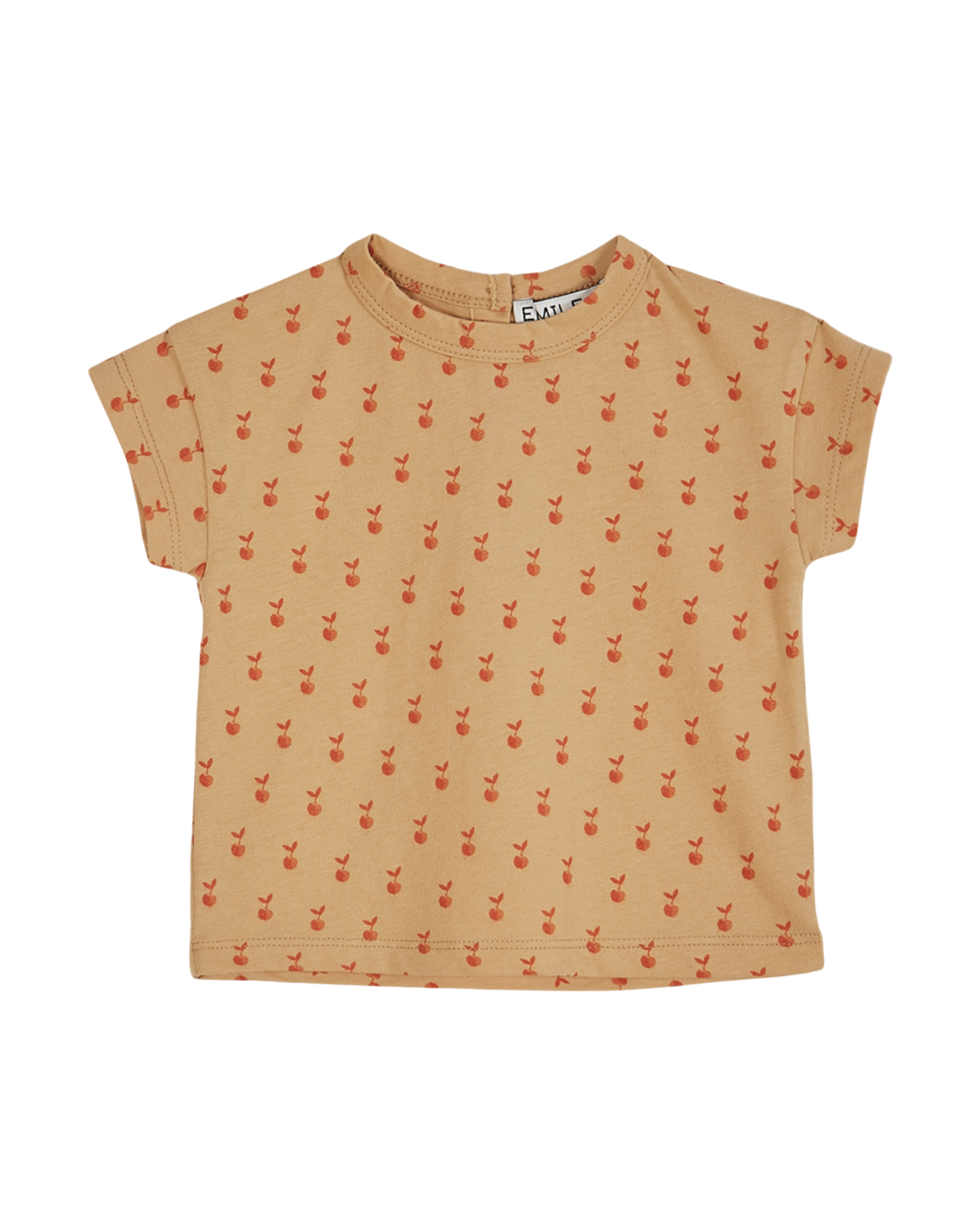 T-shirt imprimé pomme coton bio beige